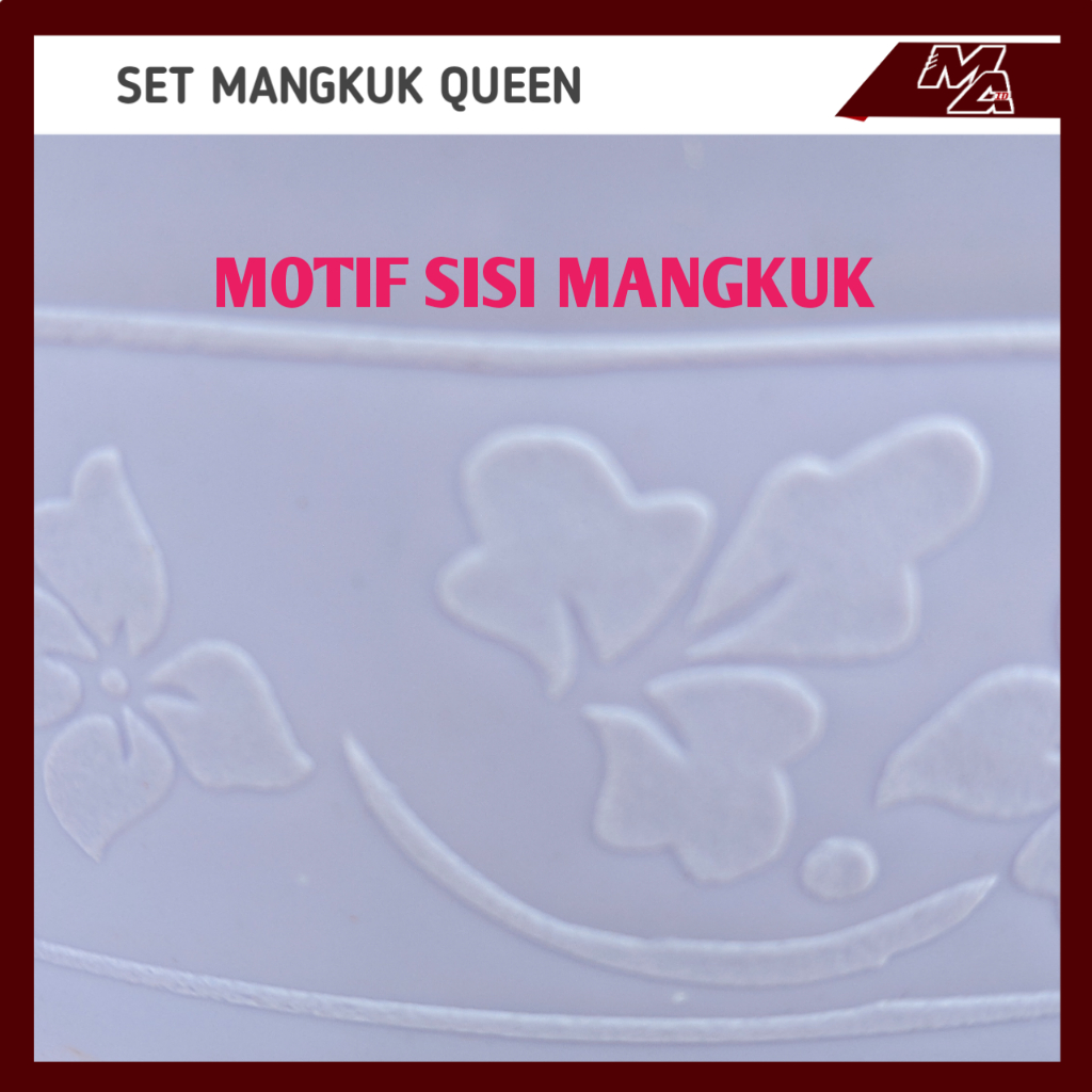 3+3=6PCS SET MANGKUK QUEEN SAJIAN BERTUTUP+BERMOTIF UNTUK HIDANGAN