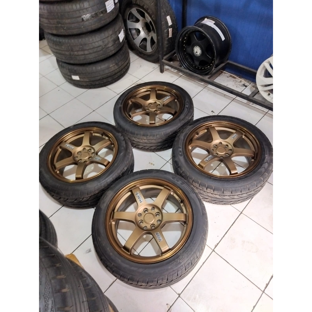 velg mobil bekas TE37 ring 17 pcd 4x100/114,3 lebar 7,5 plus ban
