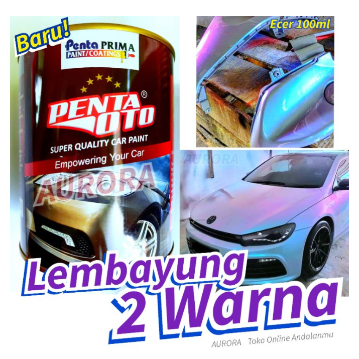 Cat Lembayung 2 Warna Penta Oto PU Mutiara Lembayung Blue Violet Biru Ungu Bunglon Putih