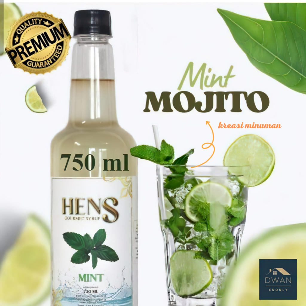 

HENS Gourmet Syrup MINT Flavour - Sirup Rasa MINT 750 ml