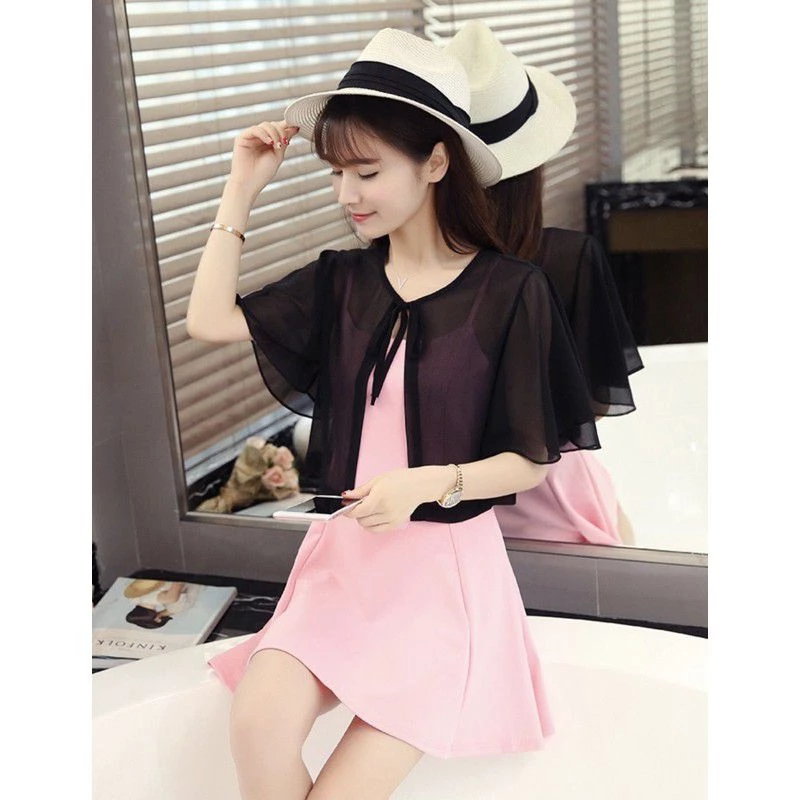 FREE ONGKIR ATASAN WANITA OUTER CERUTY KOREAN LOOK TALI DEPAN CANTIK KEKINIAN