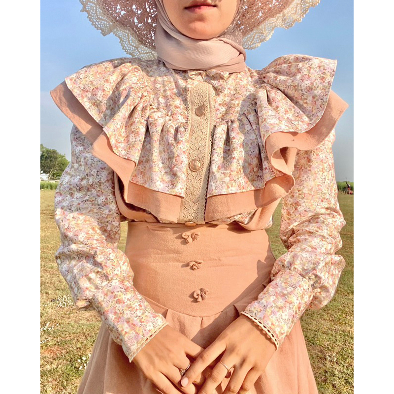 Valerie Vintage Set/ blouse cottagecore/overall vintage