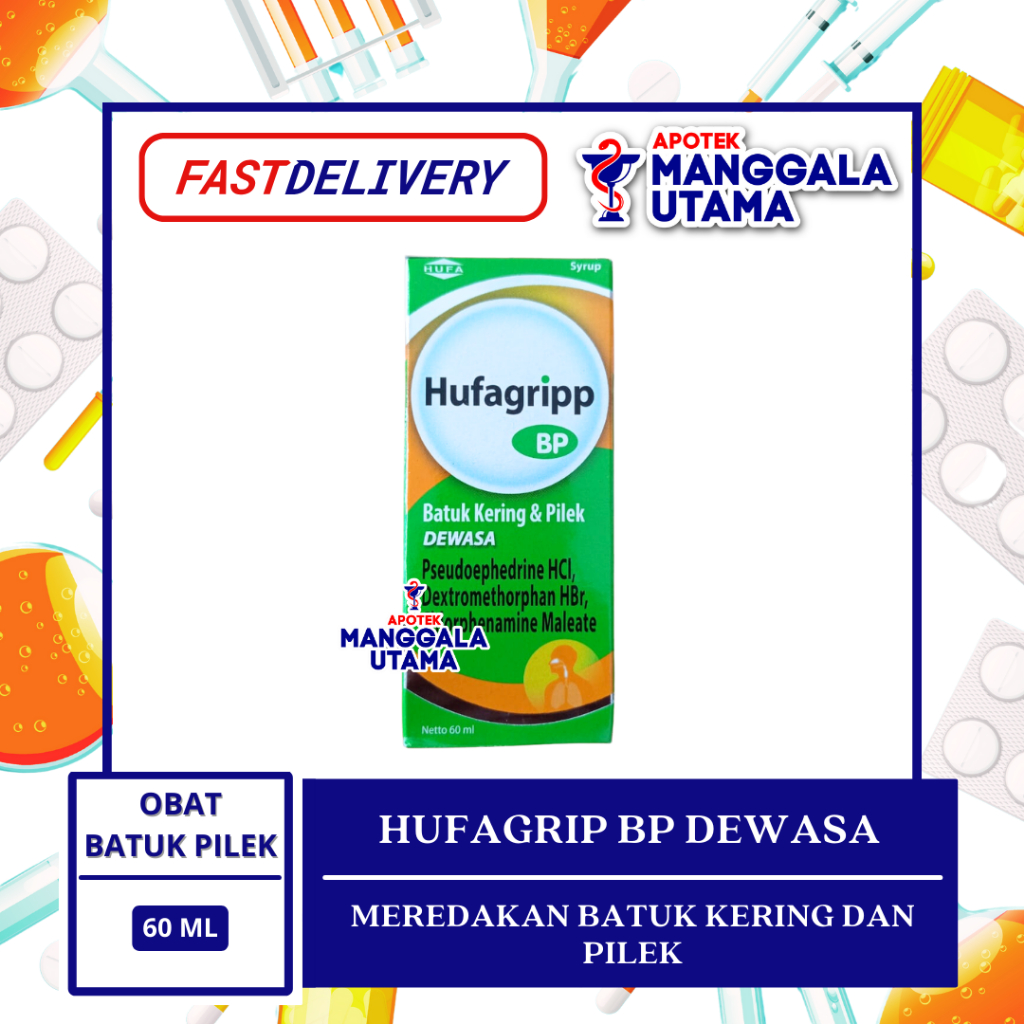 HUFAGRIP BATUK PILEK DEWASA PER BOTOL ISI 60 ML