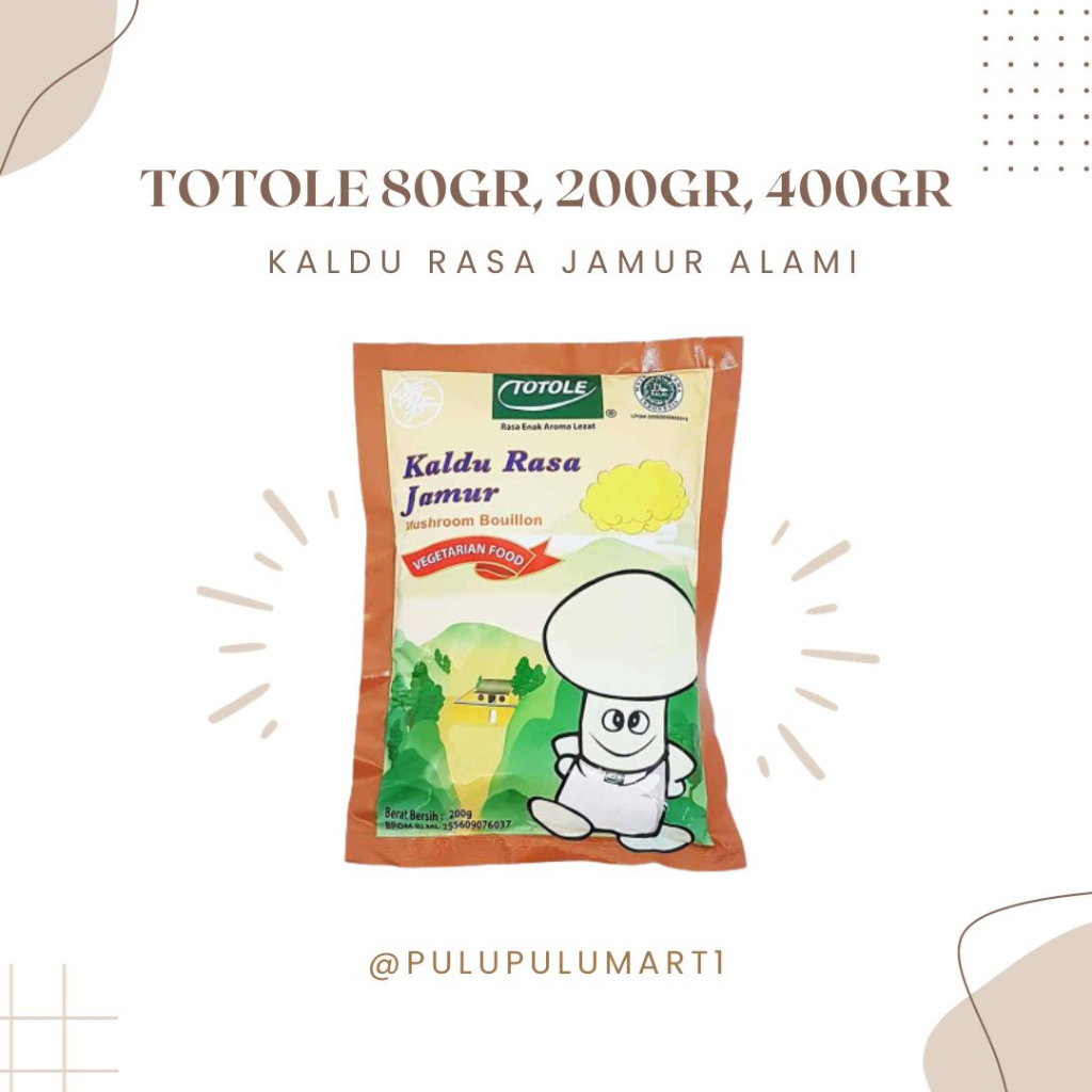 

Totole bumbu kaldu rasa jamur 80gr 200gr 400gr / bumbu penyedap alami instan