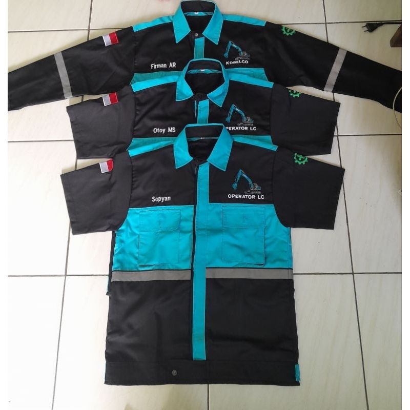 COD baju kerja pria lengan panjang/ wearpack atasan pria safety / seragam operator bordir custom