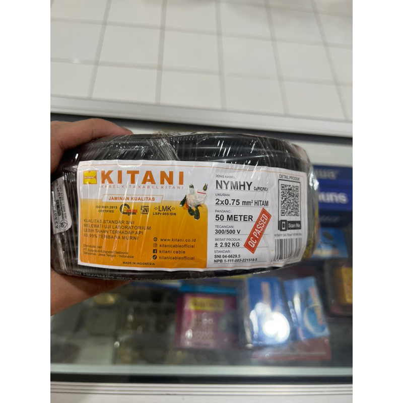 kabel nymhy kitani 2 x 0.75 kabel serabut tembaga asli