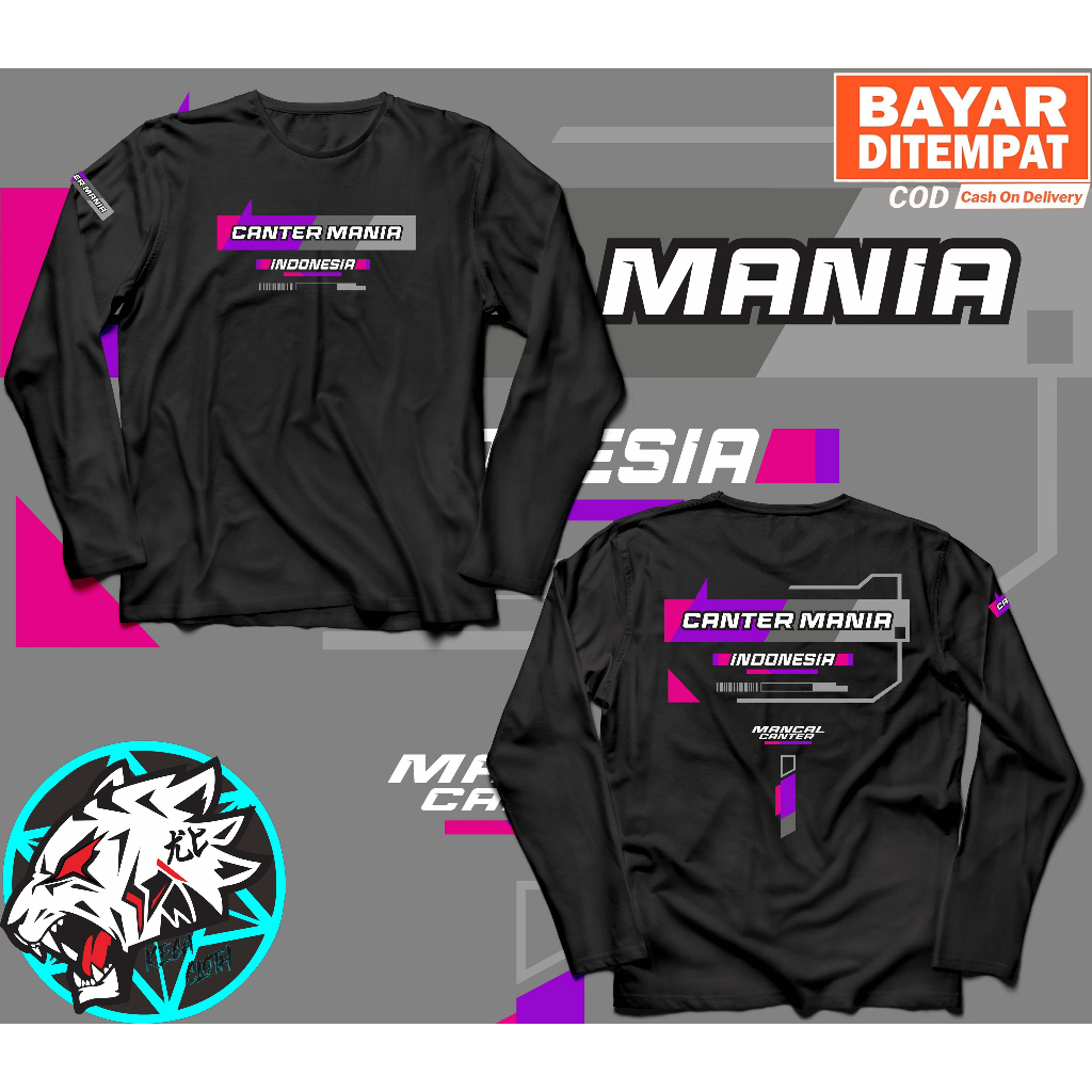Kaos Lengan Panjang Canter Mania Indonesia Big Size Jumbo Baju Mancal Canter