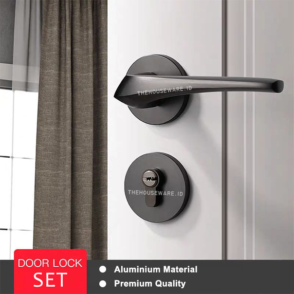 Kunci Pegangan Pintu Ruang, Gagang Pintu Anti-Pencurian Ruang Tamu Kamar Tidur Lengkung Pegangan