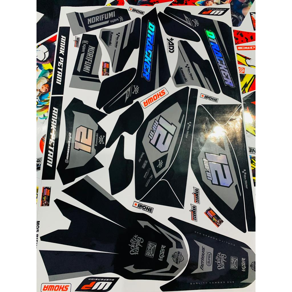 DECAL KLX OLD KOMBINASI NAMA NOMER HOLOGRAM BISA RIQUES DESAIN
