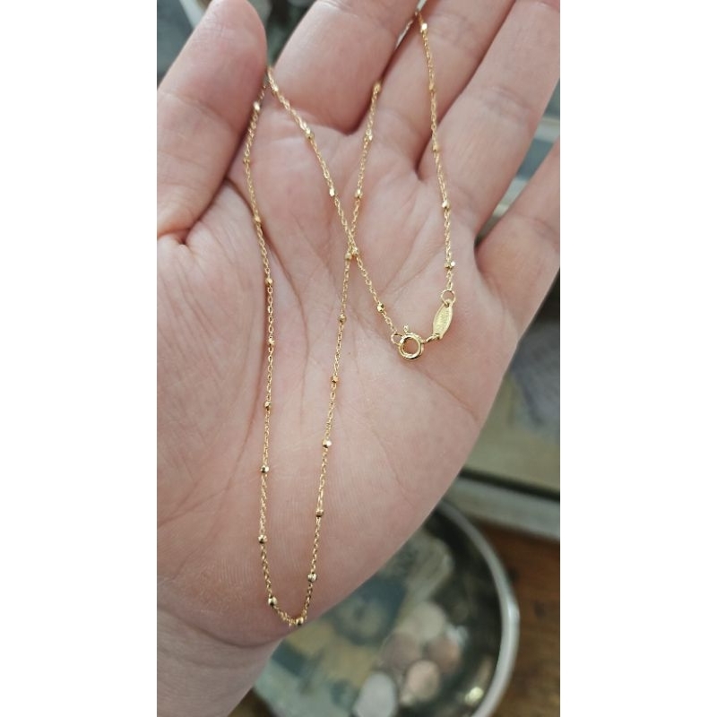 Kalung jedar gold kuning emas asli tipis murah muda 375 8k 42 cm hwt