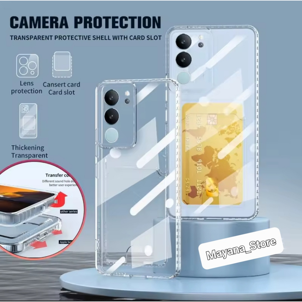 Soft Case Slot Card Clear VIVO V29-5G V27e V27-5G V25e V25-5G V23e V23-5G V20 V20se V21e V21 4G-5G Y