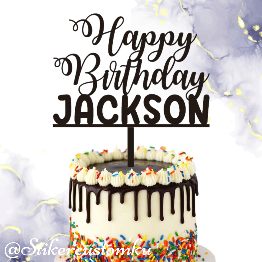 Topper Akrilik Custom Happy Birthday Nama Topper Akrilik Ulang Tahun