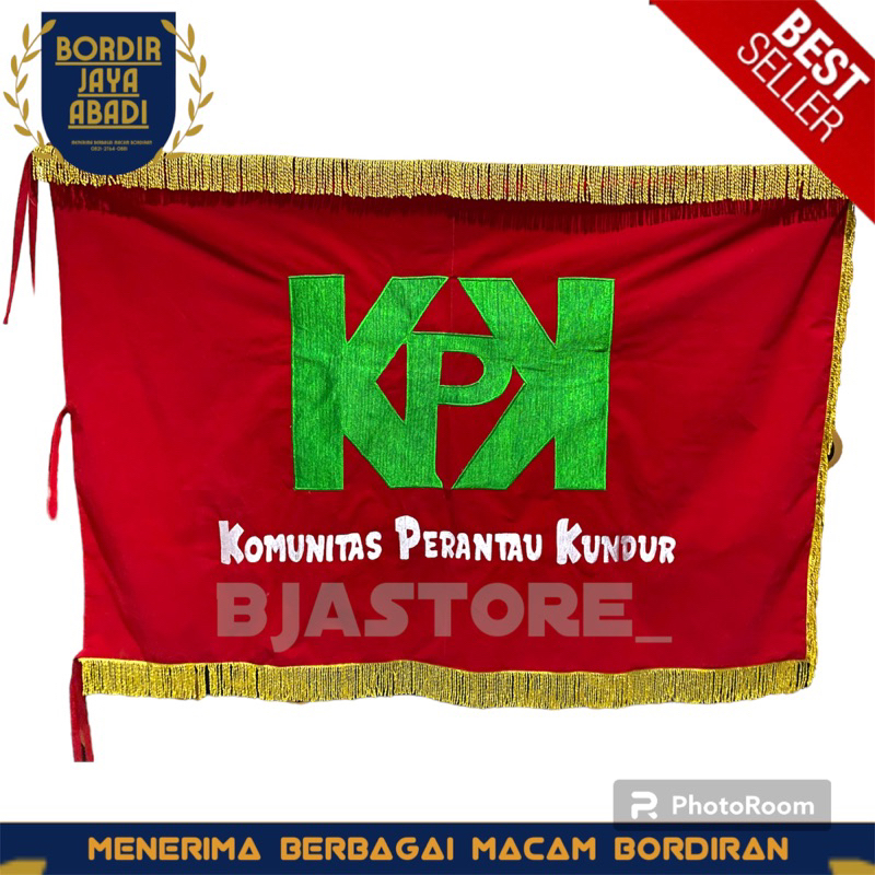 Bendera Pataka Komunitas 90x135 Full Bordir Custom Logo Desain