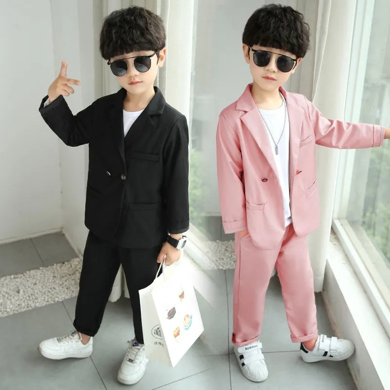 LOlanta Setelan Pakaian Jas Anak Laki Laki Bayi Laki-laki Setelan Formal 2 Potong (Blazer + Celana) 
