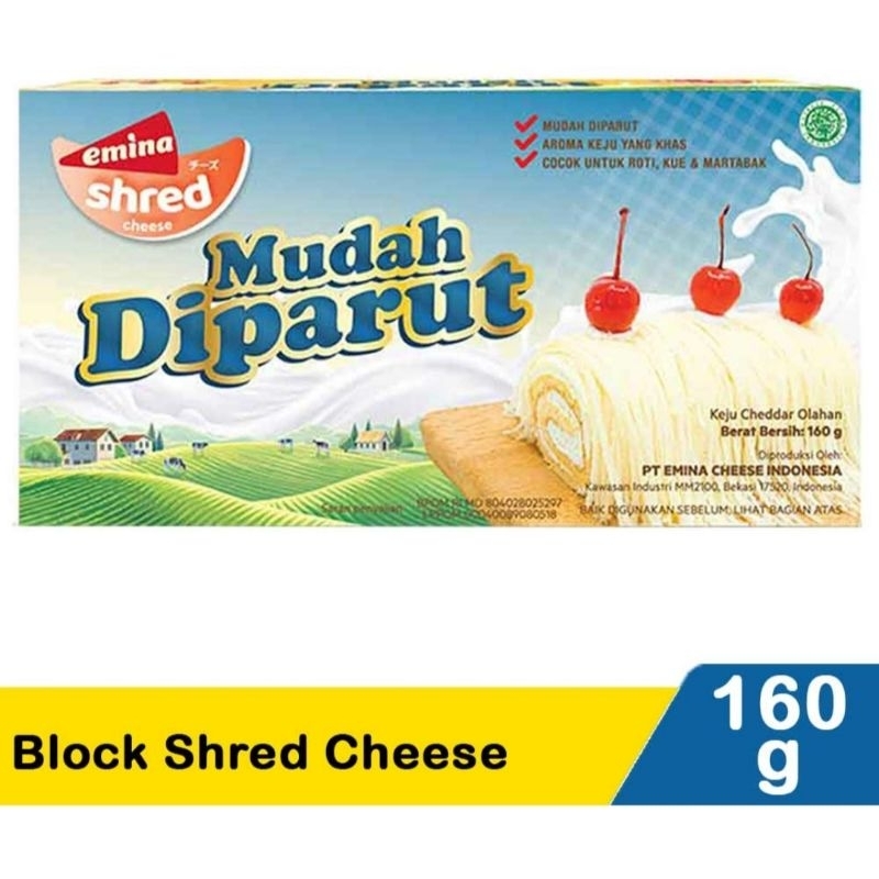 

Keju Emina Block Shred Cheese 160gr