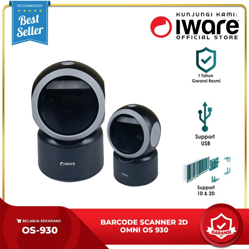 BARCODE SCANNER OMNI IWARE OS930 - OS 930 2D QR CODE-E-FAKTUR USB