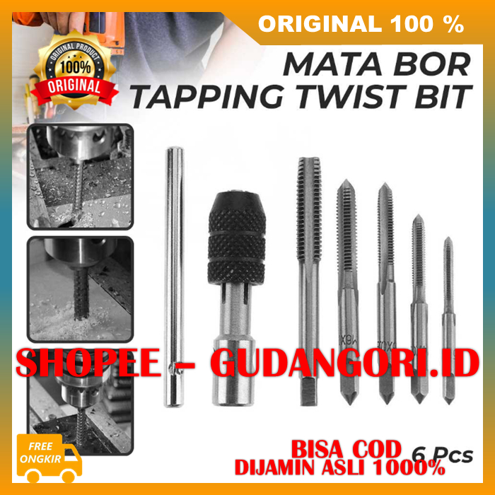 Hand Tap Set Mata Bor Pembuat Ulir Pelubang Baja Besi ORIGINAL
