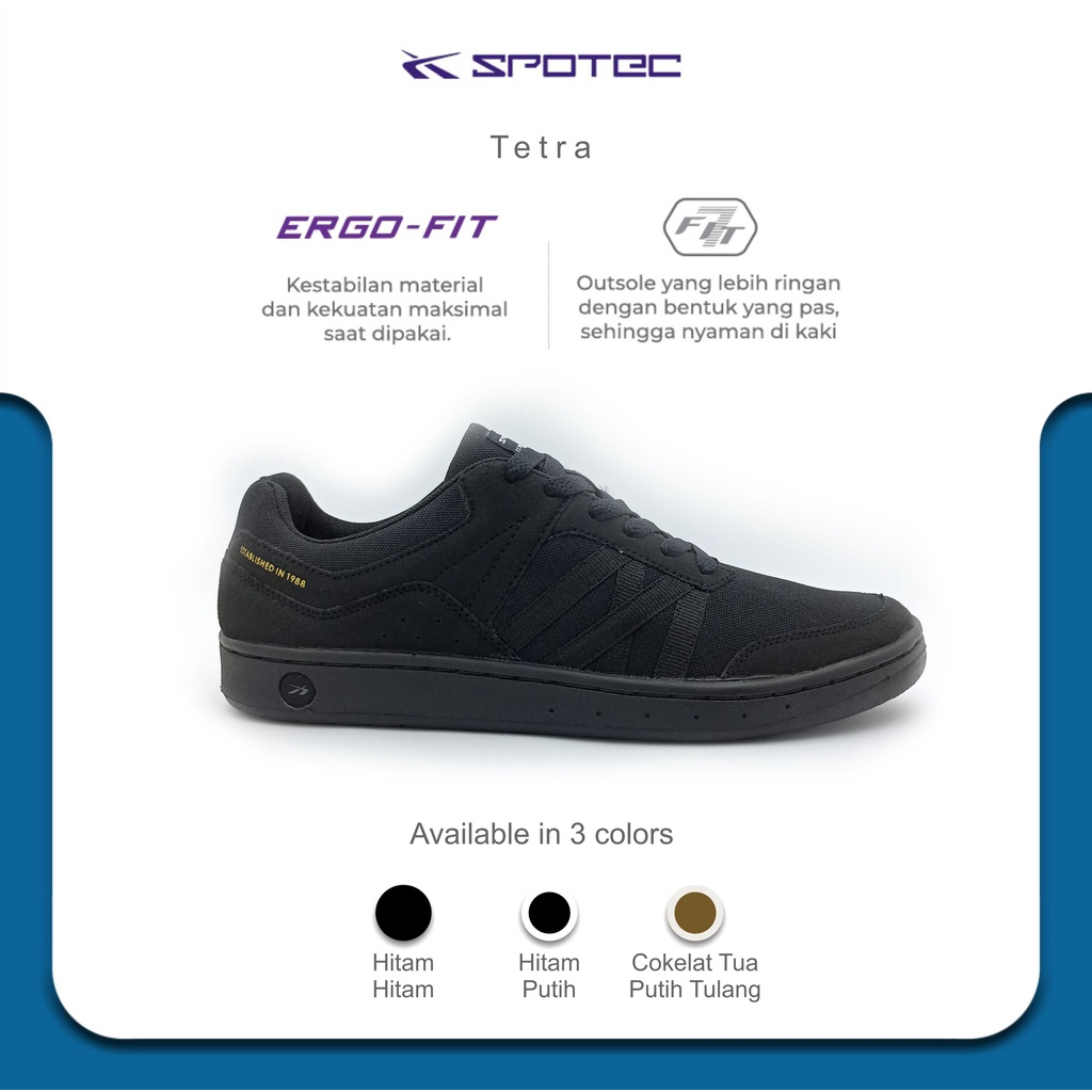 SPOTEC Sepatu SNEAKER Artikel TETRA -hitam/hitam | Original Spotec