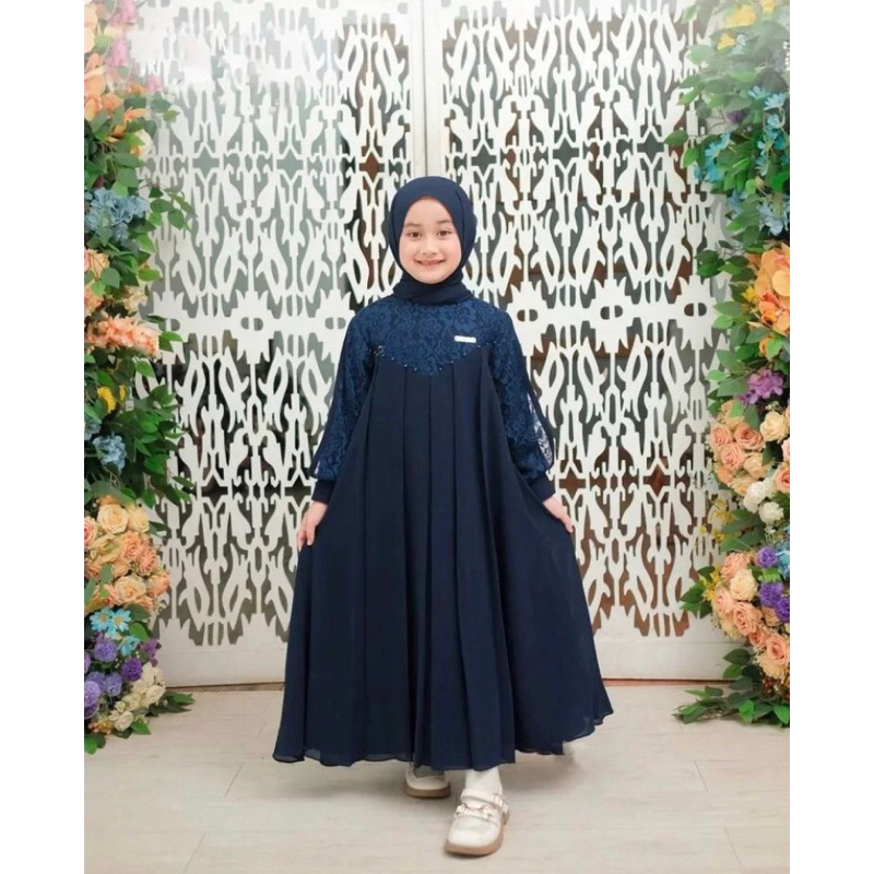GAMIS SYARI ANAK INARA KIDS MIX BURKAT BAHAN CIRUTY BEBIDOL S(3-5) ,M(6-8),L(9-11),XL(12-14) TAHUN,BAJU GAMIS ANAK PEREMPUAN TERBARU TERLARIS