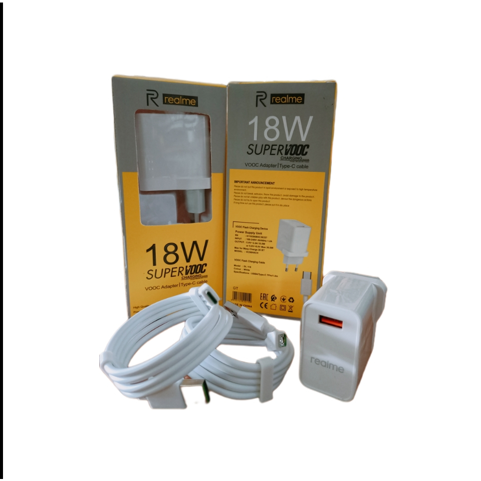 Charger Realme Type C Type Micro 18 Watt Super  VOOC Fast Charging