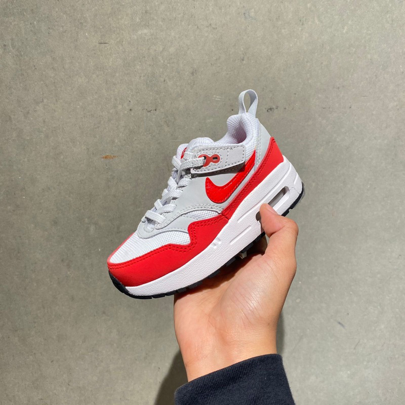 AIR MAX 1 EZ-NEUTRAL GREY/UNIVERSITY RED-WHITE-BLACK