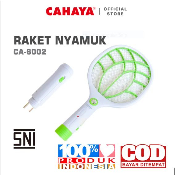 Raket Nyamuk Cahaya Rechargeable LED 6002 raket Nyamuk senter bisa di lepas