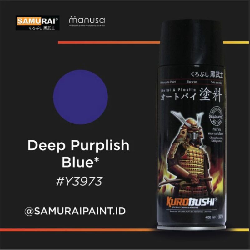 SAMURAI PAINT Y3973 DEEP PURPLISH BLUE CAT SEMPROT SPRAY WARNA BIRU TUA YAMAHA tahan bensin