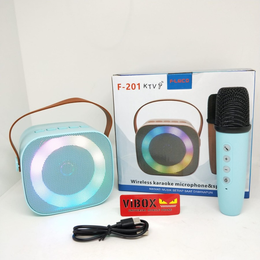 Speaker Bluetooth Portable Free Microphone Wireless Fleco F-201 KTV