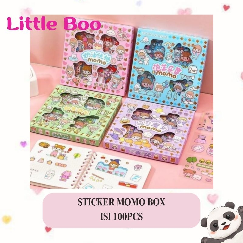 

isi 100 Sticker Momo box Tempel Lucu - Stiker Botol Tumblr - Stiker Buku Diary Scrapbook - Hiasan Buku - Stiker Murah Lucu