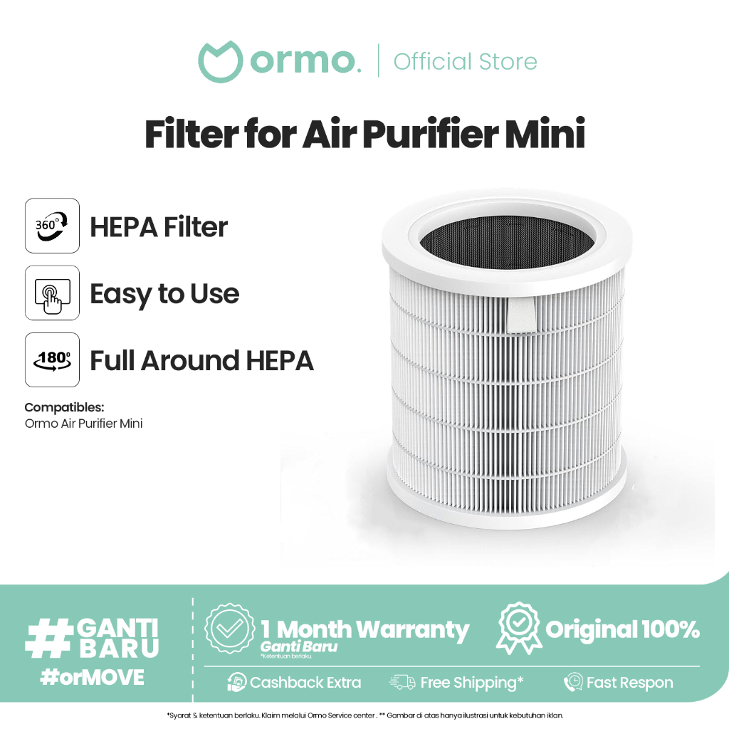 Ormo Replacement HEPA Filter Pengganti for Air Purifier Mini