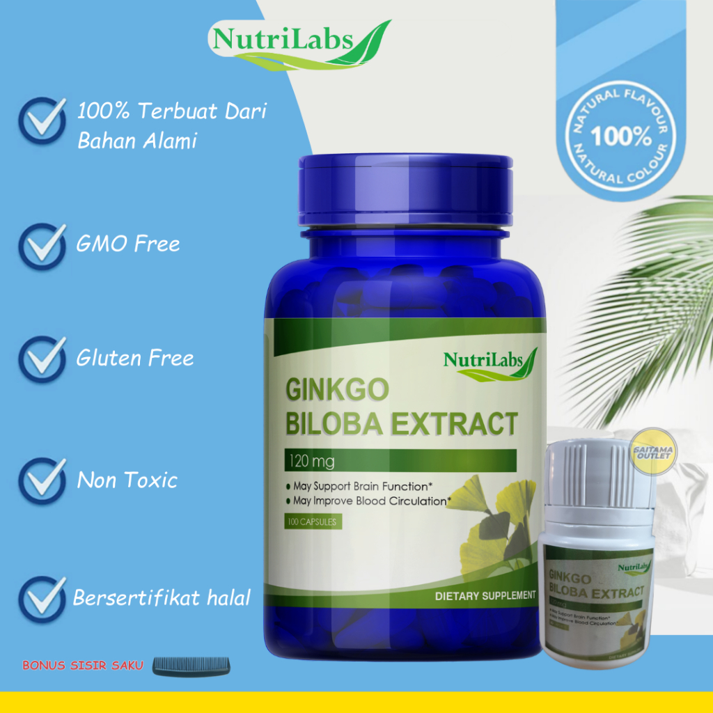 Ginkgo biloba Nutrilabs USA untuk mengurangi kecemasan, stres & Meningkatkan Kinerja Otak