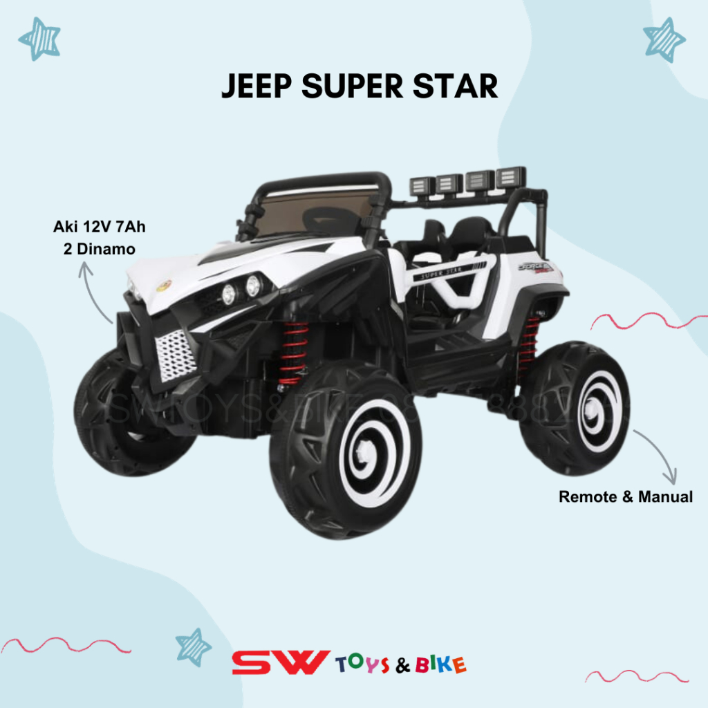 MOBILAN ANAK MOBIL AKI PACIFIC PJ 8604 JEEP SUPERSTAR