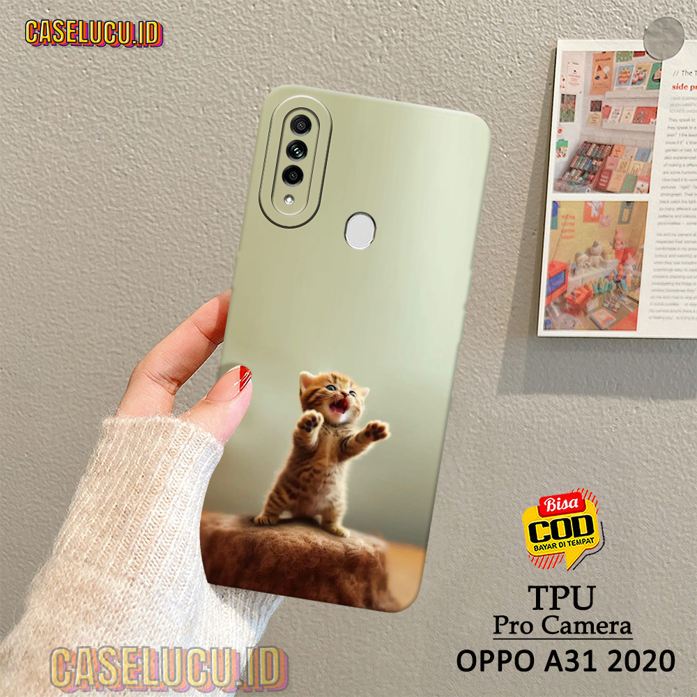 Casing Hp Oppo A31 2020 Terbaru - Fashion Case Kucing - Case Oppo A31 2020 - Soft Case Hp Oppo A31 2