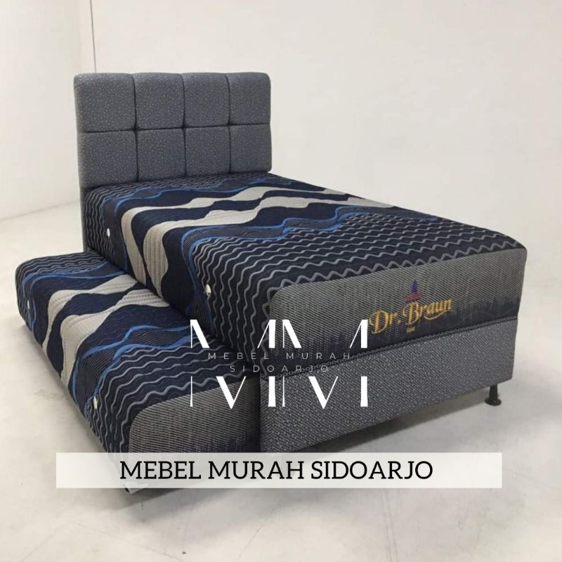 Set spring bed olympic twin dr braun biru 2in1 sorong anak murah kuat kasur matras promo