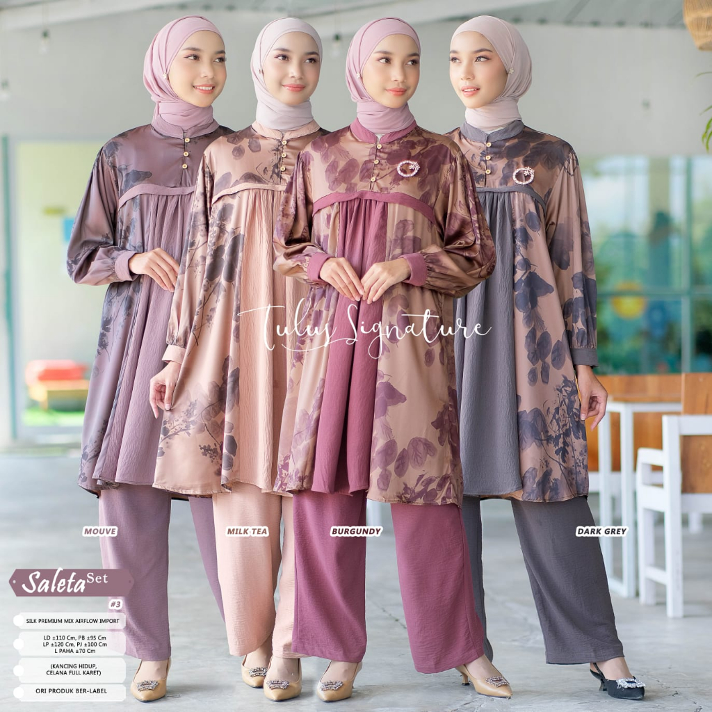Tulus Signature Setelan One Set Wanita Jumbo Kekinian Outfit Kondangan Oversized LD 110