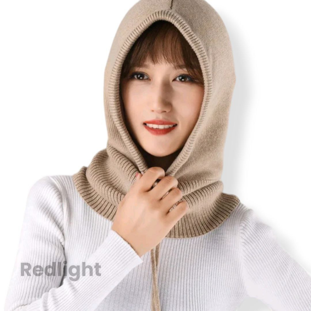 Hijab Hoodie Rajut Balaclava Model Korea / Penutup Kepala Rajut Muslimah Kekinian Nyaman