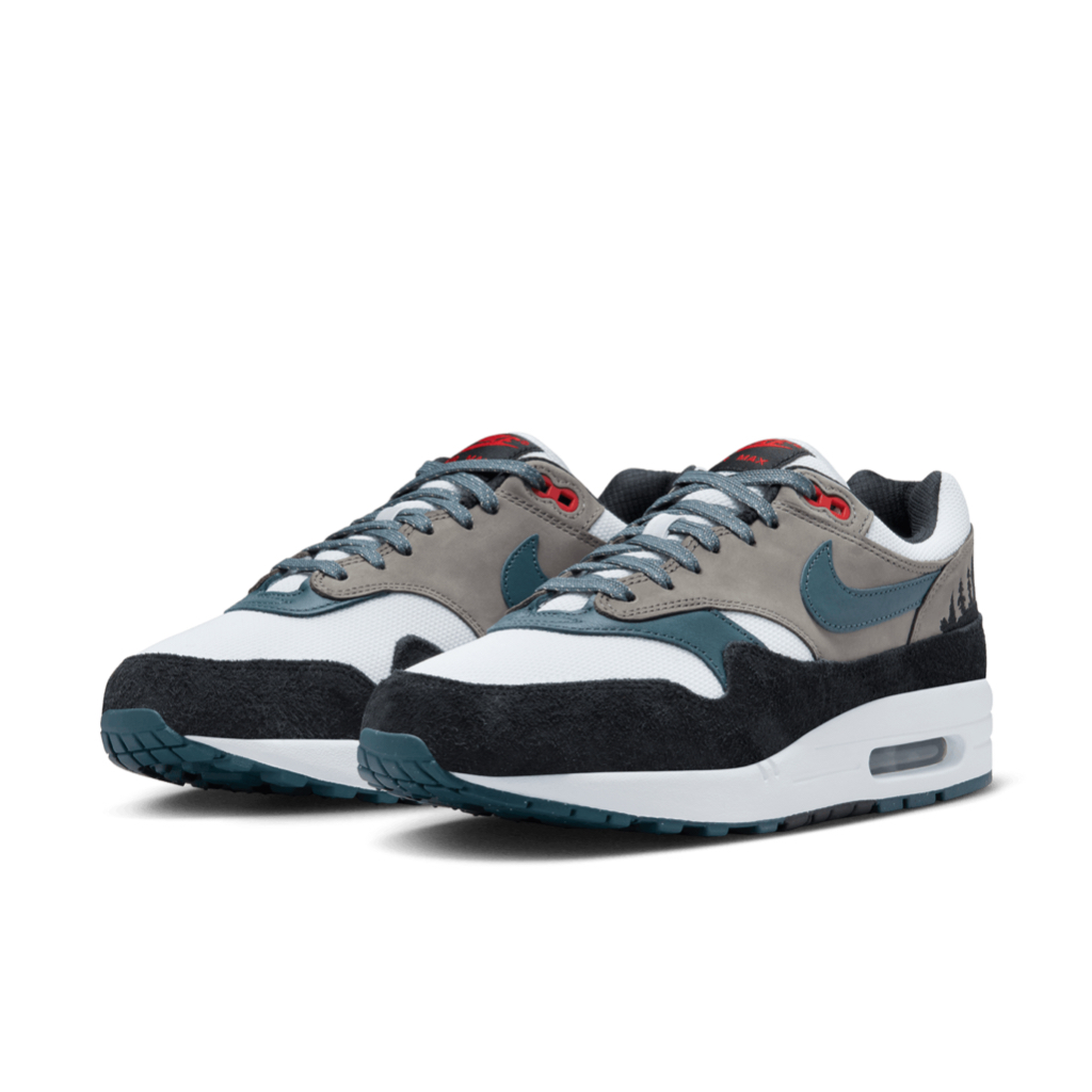 NIKE AIR MAX 1 PRM WHITE SLATE BLUE BLACK SOFT GREY