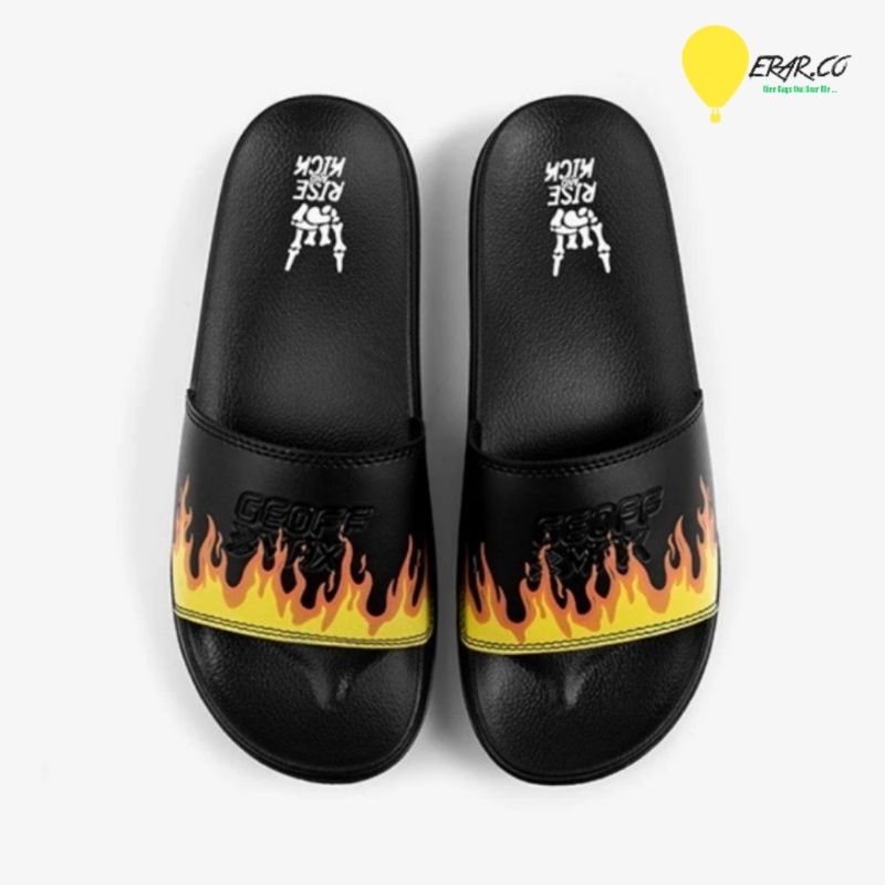 Geoff Max Official - Flame Black Red  Slippers | Sandal unisex