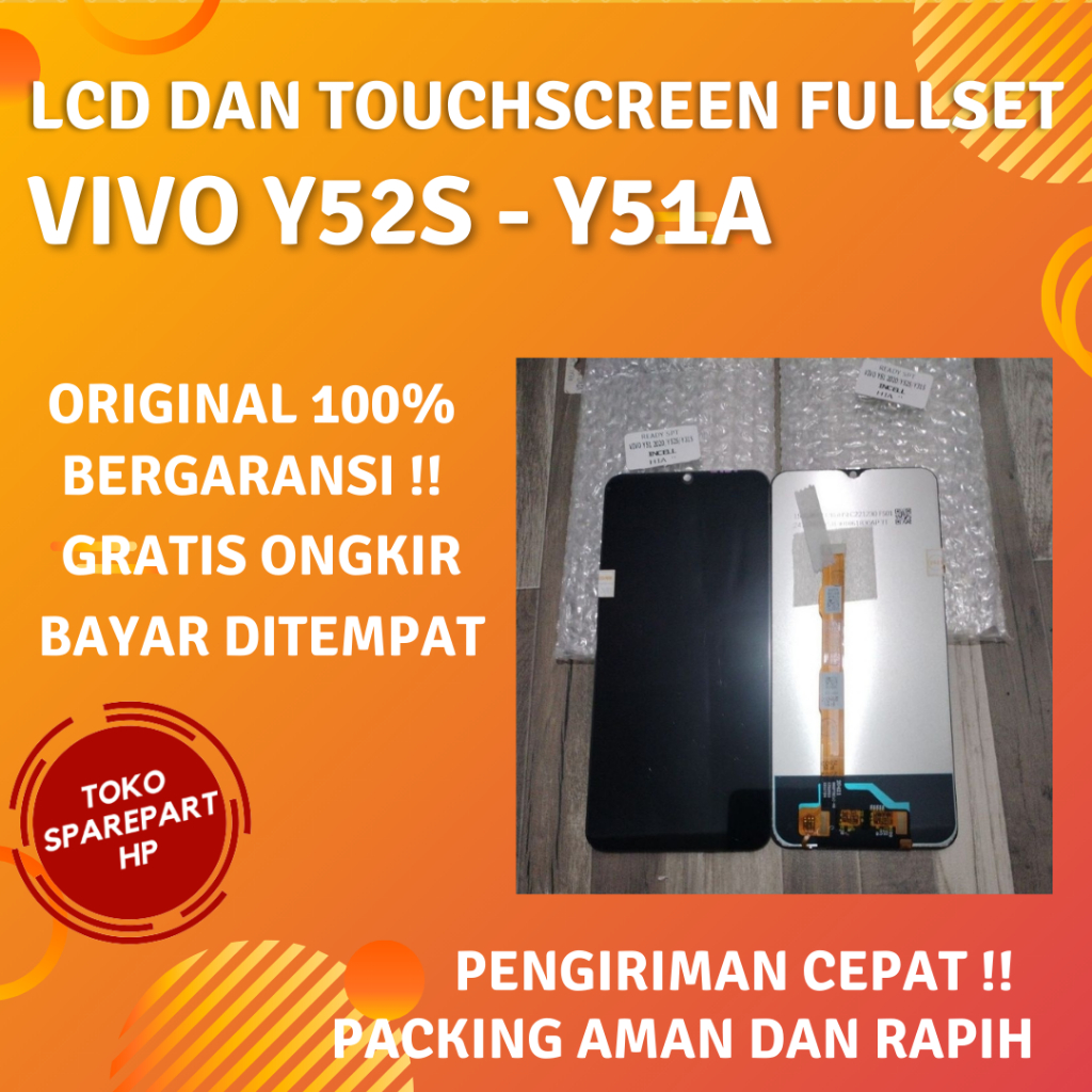 Lcd Ori Vivo Y51A - Y51 A Fullset Layar Touchscreen Original