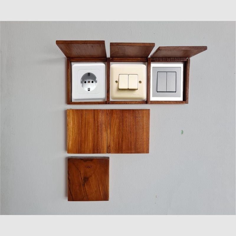 FRAME SAKLAR LAMPU ASLI KAYU JATI/FRAME 3D MINIMALIS