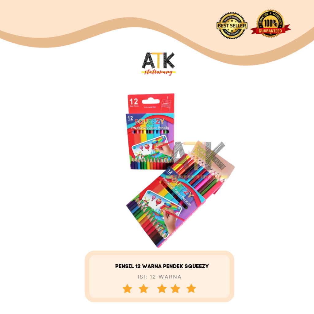 

Pensil Warna 12 Pendek Murah Squeezy Kualitas Premium atk