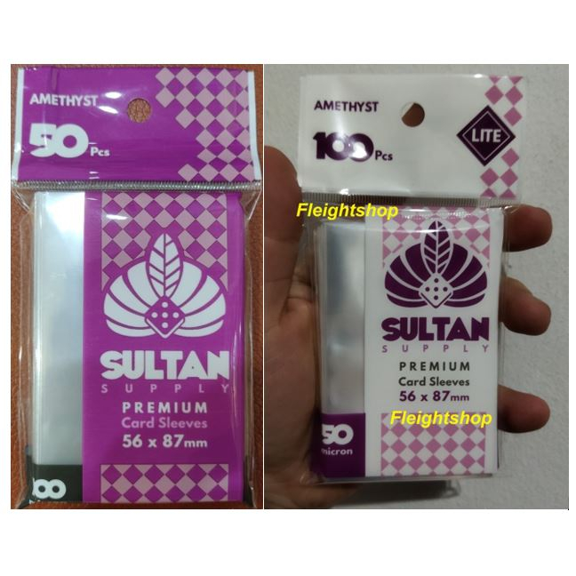 Premium Card Sleeve Amethyst Sultan Supply 56 x 87 Clear Kpop card TCG Card Game Board Game