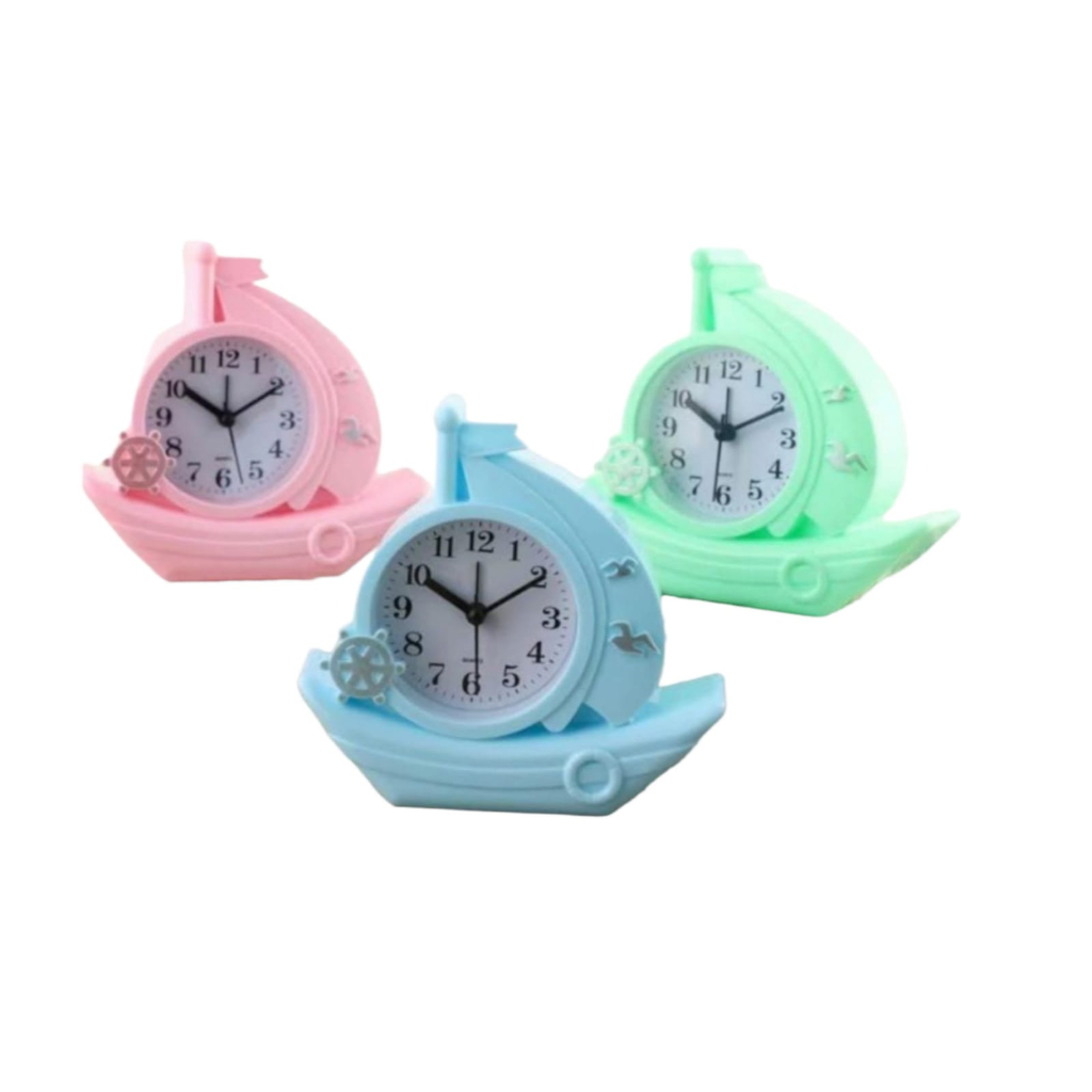 Jam Alarm Unik - Jam Alarm Gambar Anak Perahu Warna Warni