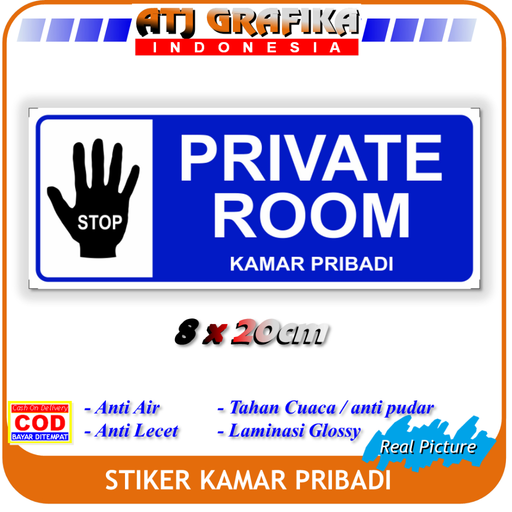 Label stiker private room kamar pribadi sticker kenyamanan tidak diganggu dilarang masuk