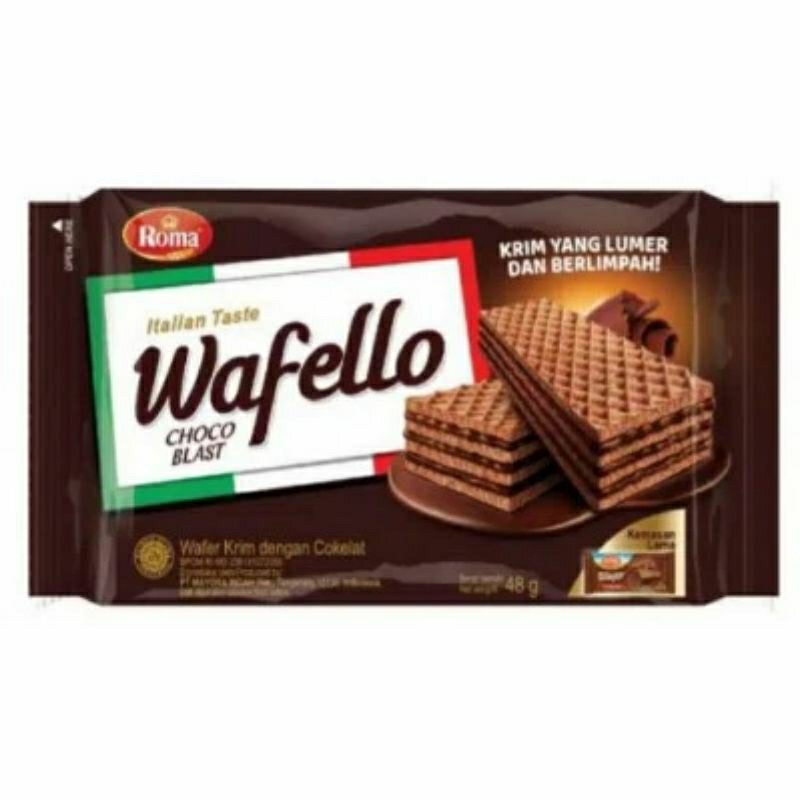 

Wafello choco blast wafer krim cokelat 37,5g x 2 bks