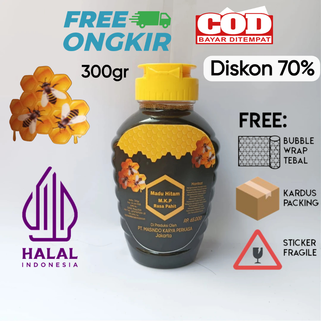 

Madu Hitam Pahit Plus Propolis Murni Asli Herbal Diabetes - Madu Hitam Mkp 300gr