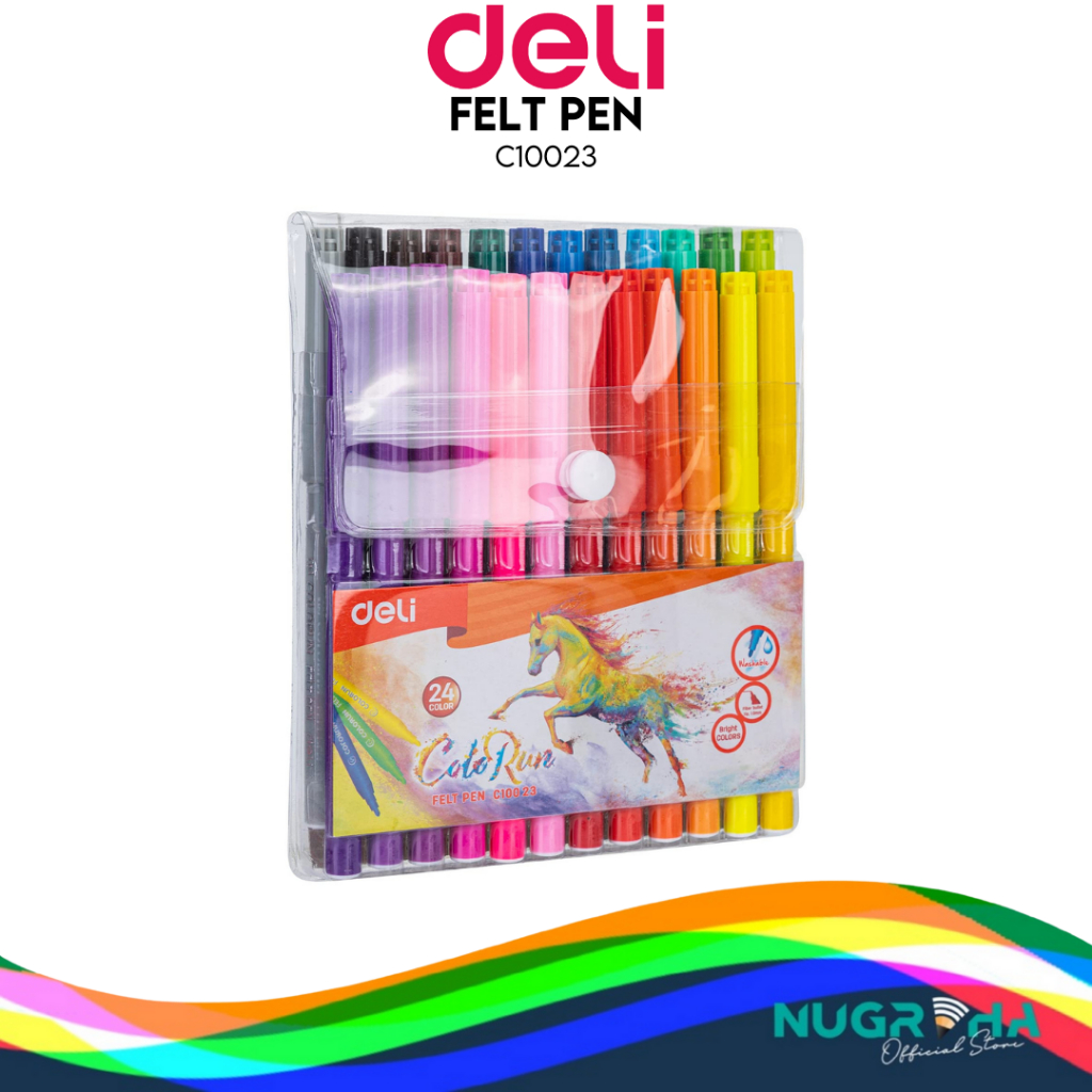 

Deli Spidol Warna - Felt Pen dapat dicuci 1.0mm 24 Warna C10023