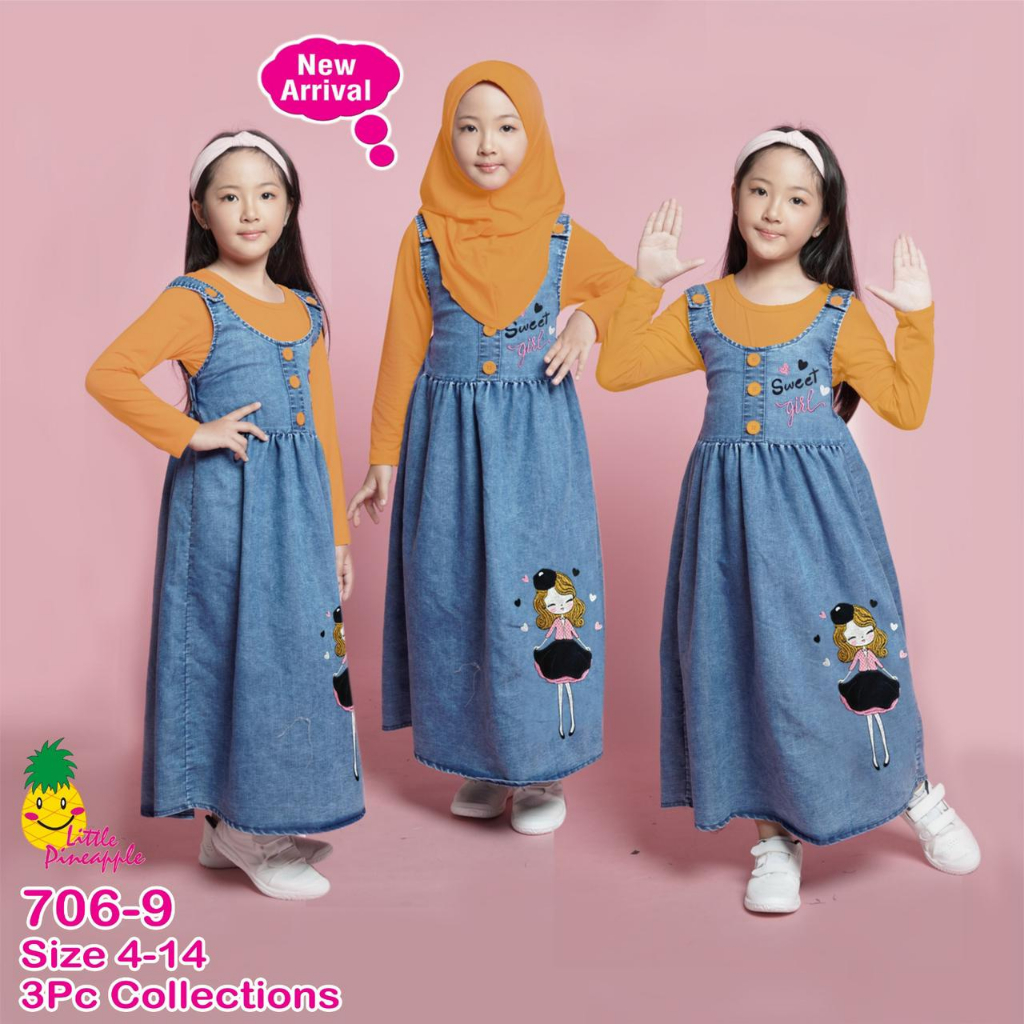 Setelan Oversize Anak Perempuan Little Pineapple / Baju Oversize Anak Perempuan Terbaru / Setelan Ba