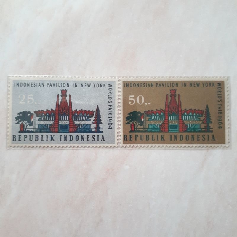 

Perangko Indonesia Pekan Raya New York Tahun 1964 set lengkap 2pcs