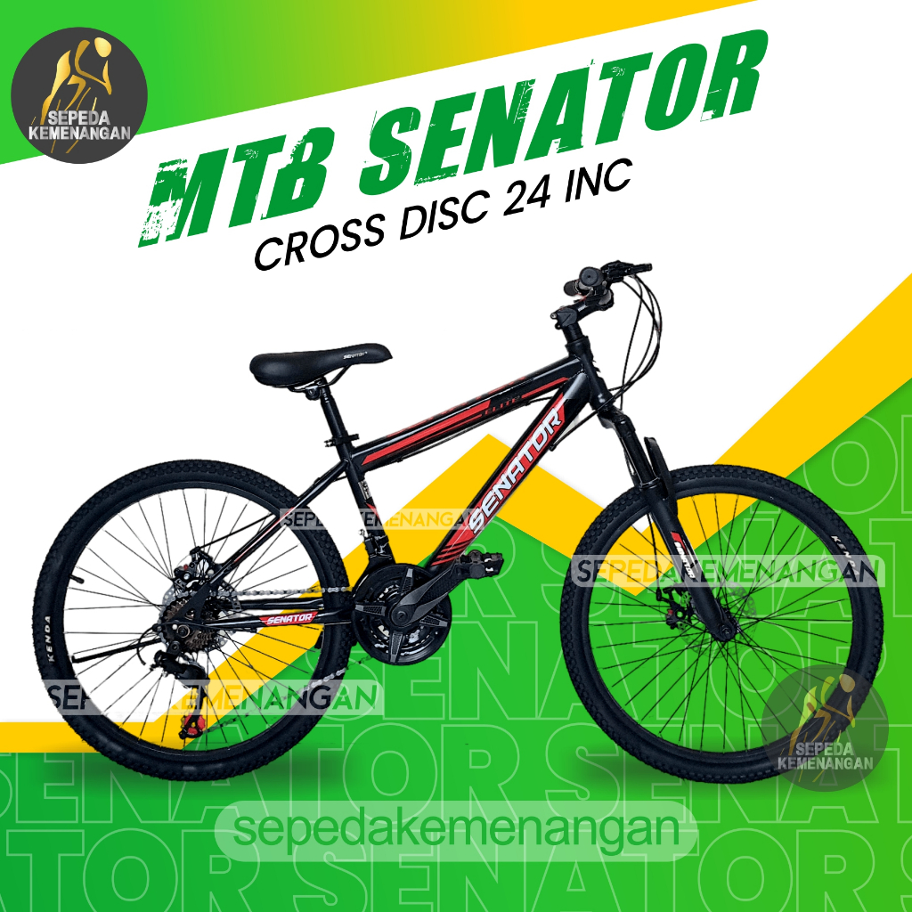 SEPEDA GUNUNG MTB SENATOR CROSS COUNTRY DISC BRAKE 3 X 7 SPEED UKURAN 24 INCH / 26 INCH